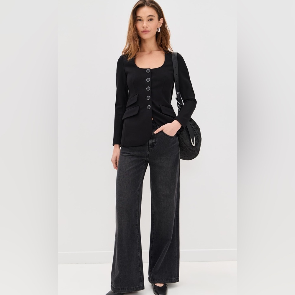 rag & bone Black Tailored Button-Front Jacket